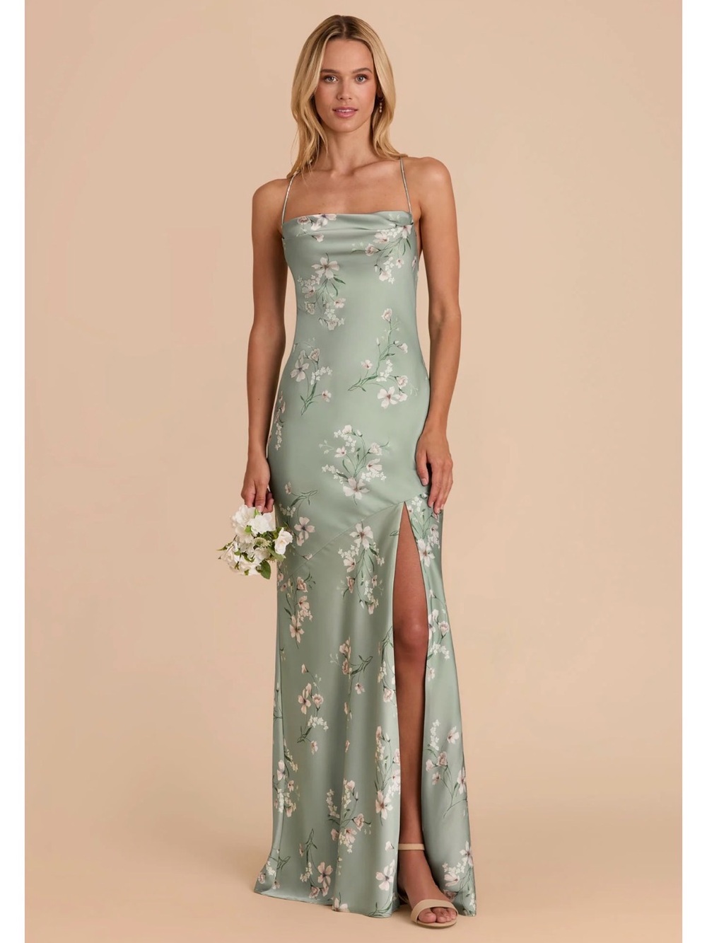 Birdy Grey - Olivia Bridesmaid Dress (Matte Satin Sage Le Fleur)